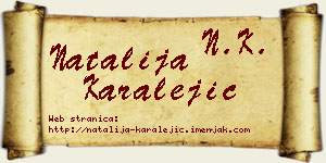 Natalija Karalejić vizit kartica